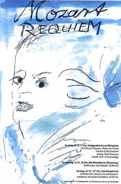 Irmi Lang-Kummer: Mozart-Requiem, Plakat zum Konzert am 28.10.2007, Heinrich-Sch�tz-Kantorei Frankfurt/M.